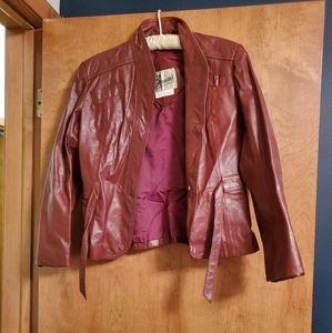 Red genuine leather jacket